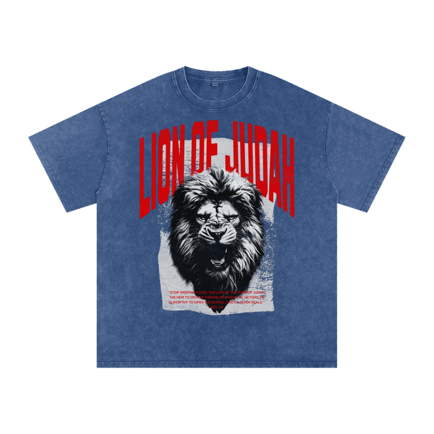 Lion of Judah - Snow Washed Oversized Cotton T-Shirt