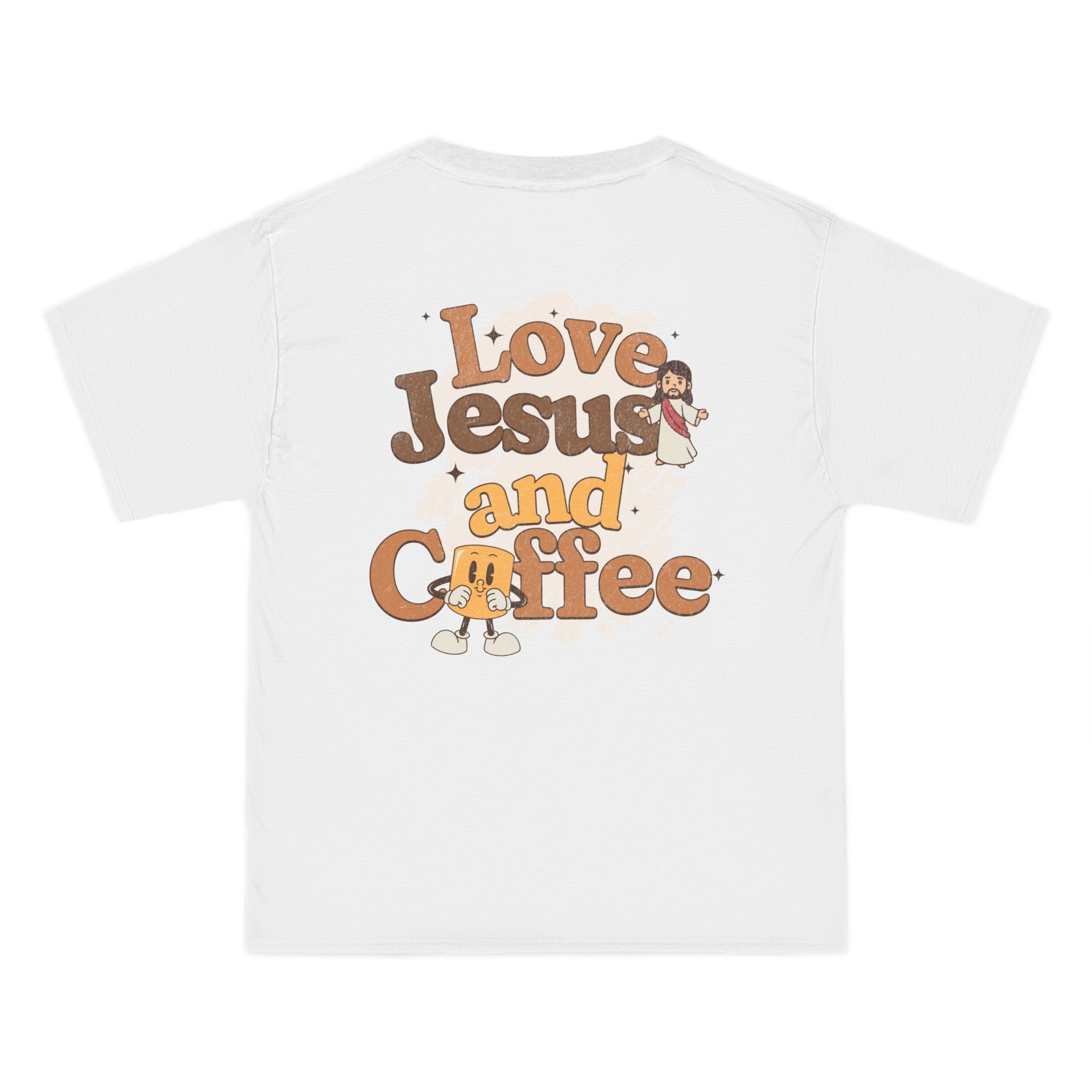 Love Jesus and Coffee - Short Sleeve Oversized Tee