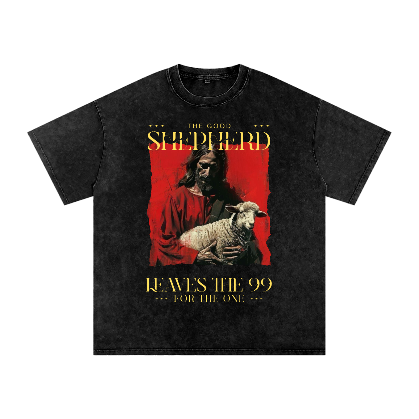 The Good Shepherd - Snow Washed Oversized Cotton T-Shirt