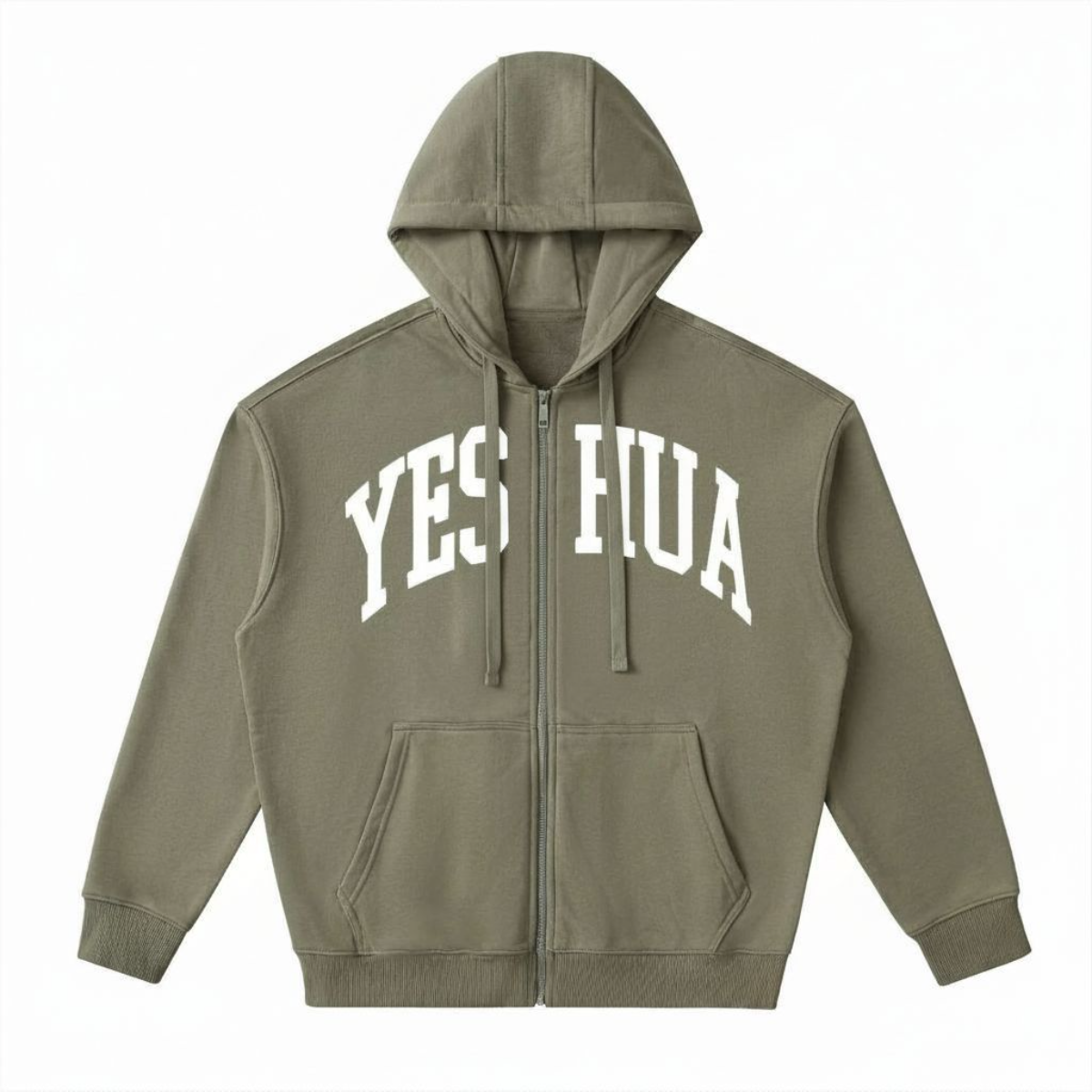 YESHUA - Drop-Shoulder Zip Up Hoodie