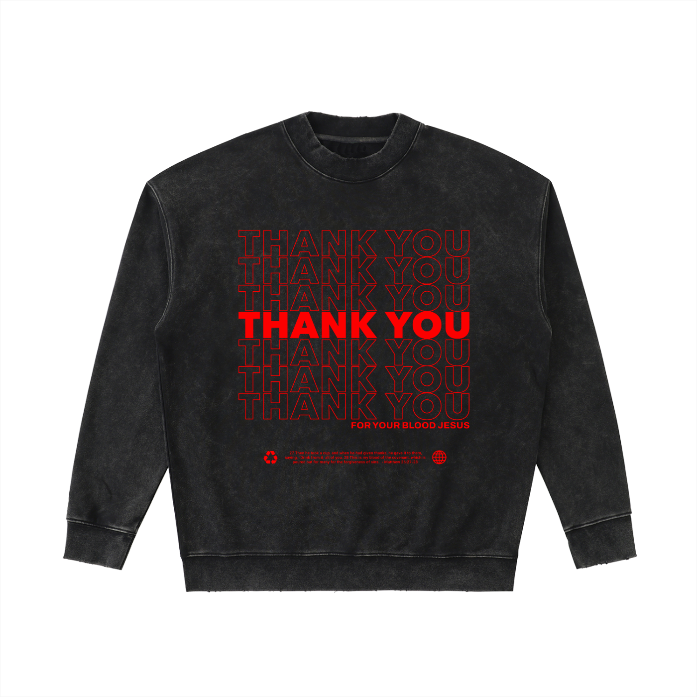 Thank You - Drop Shoulder Crewneck Sweatshirt